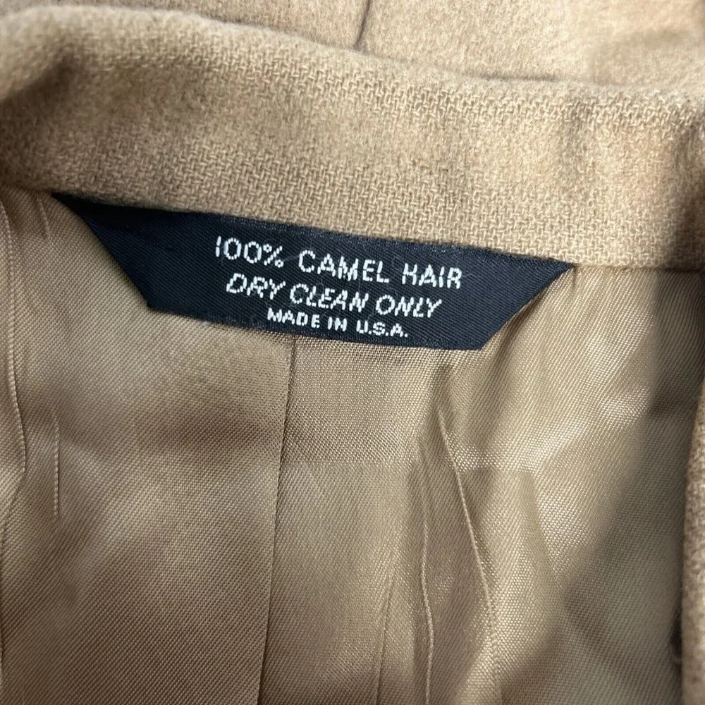 VTG Benchley Ltd Classic Collection Tan Camel Hair Two Button Blazer Jacket 44R